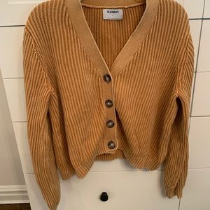 Mustard cotton Old Navy button cardigan sweater